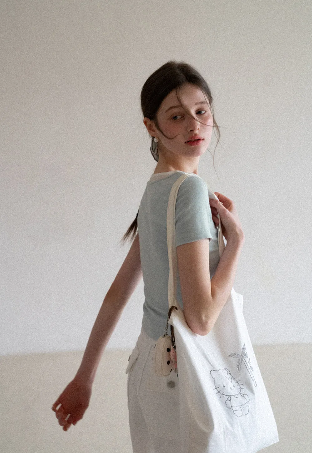 Short Sleeve T Shirt with Lace Trim