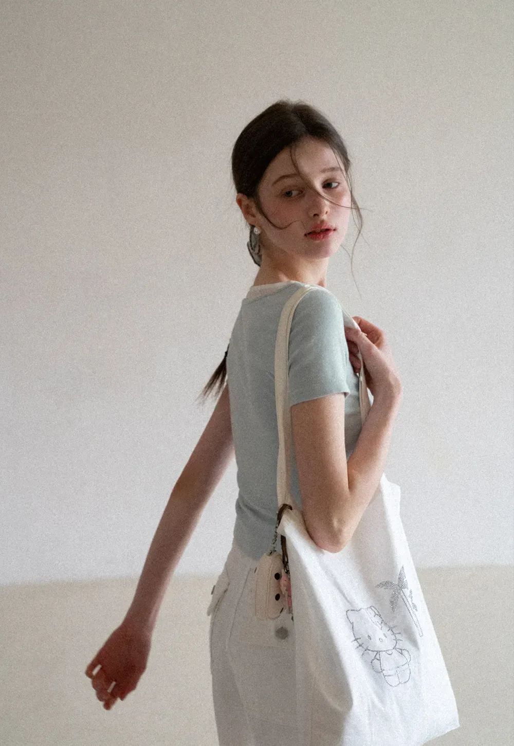 Short Sleeve T Shirt with Lace Trim