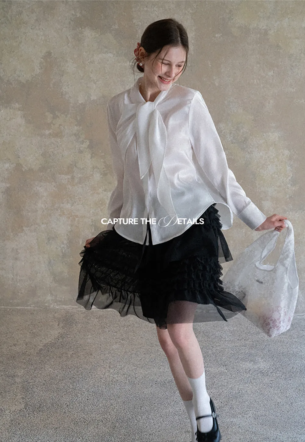 Tiered Ruffled Sheer Skirt with Drawstring Waist