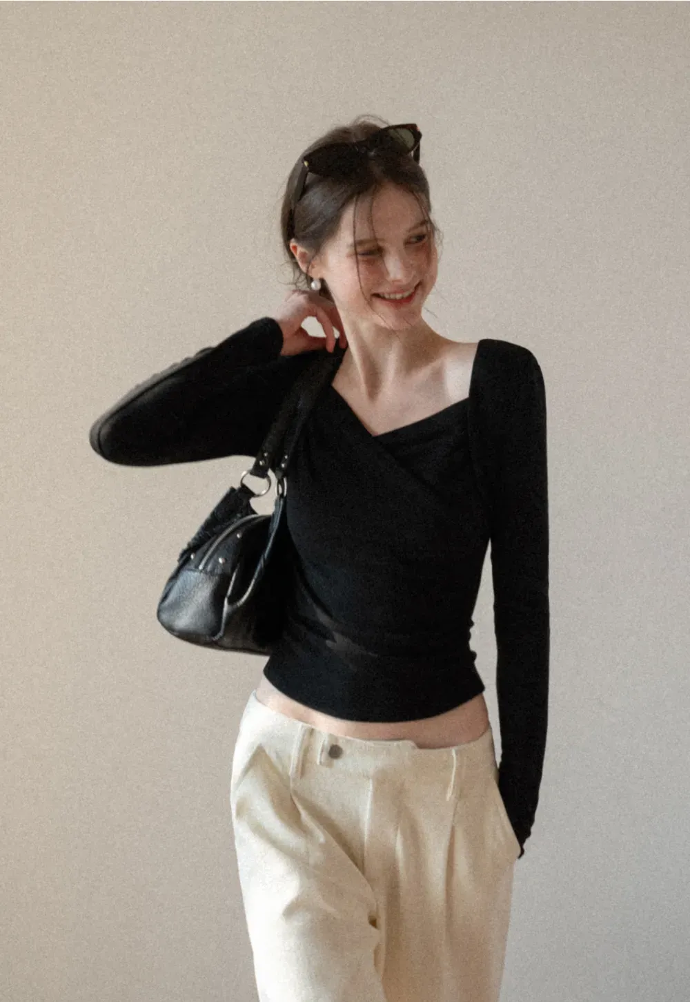 Elegant Long Sleeve Crop Top for Women