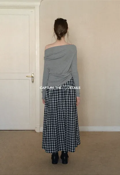 Elegant Off Shoulder Knit Top with Asymmetrical Design