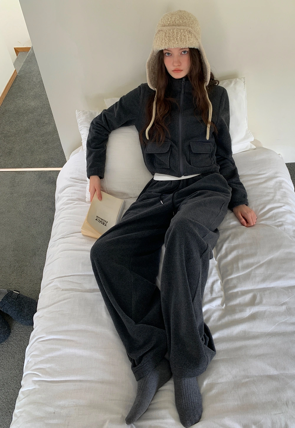 Women Fleece Jacket and Sweatpants Set