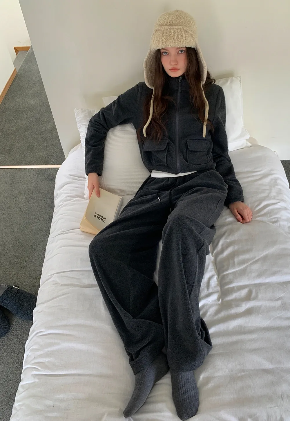 Women Fleece Jacket and Sweatpants Set