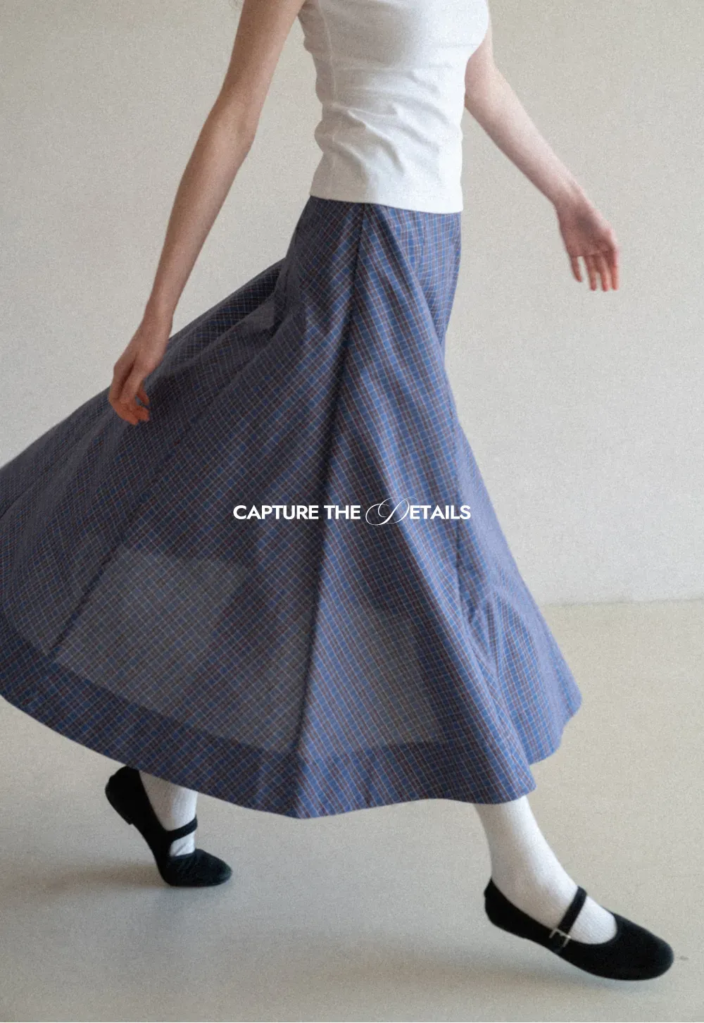 Plaid A-line Midi Skirt