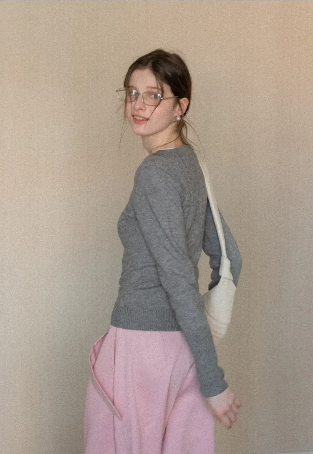 V Neck Long Sleeve Knit Sweater