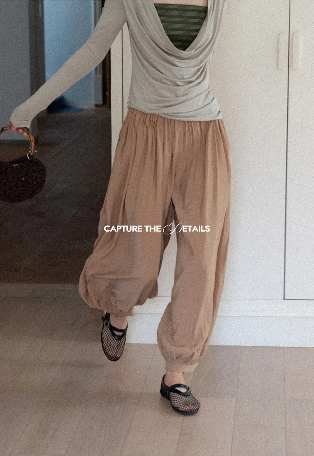 Loose Fit Elastic Waist Wide Leg Pants