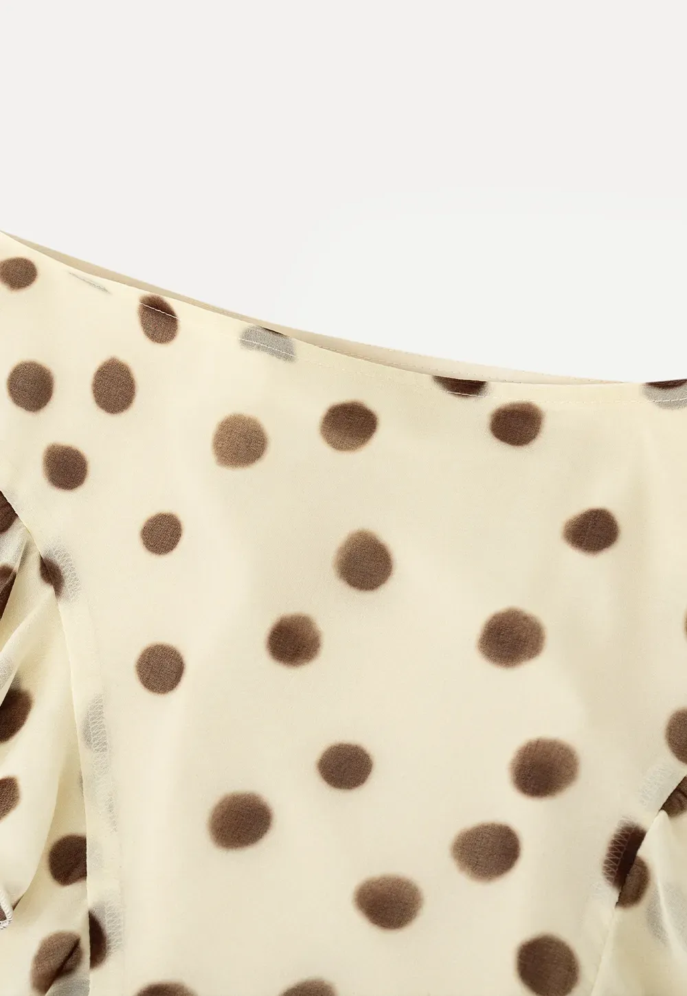 Polka dot ruffled asymmetrical midi skirt