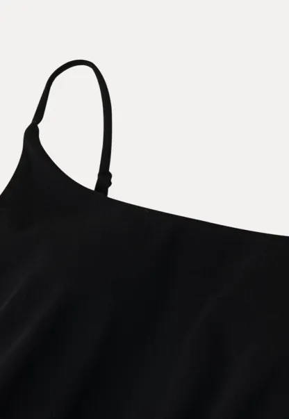 Sleeveless fitted mini dress with thin straps