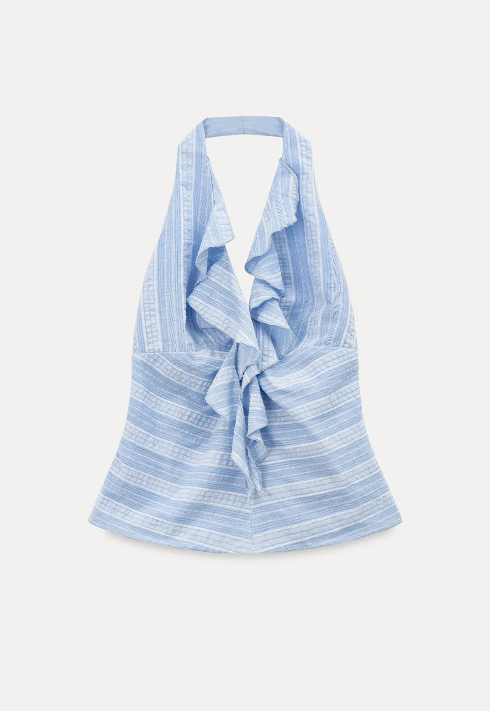 Halter Neck Top with Ruffled Detail