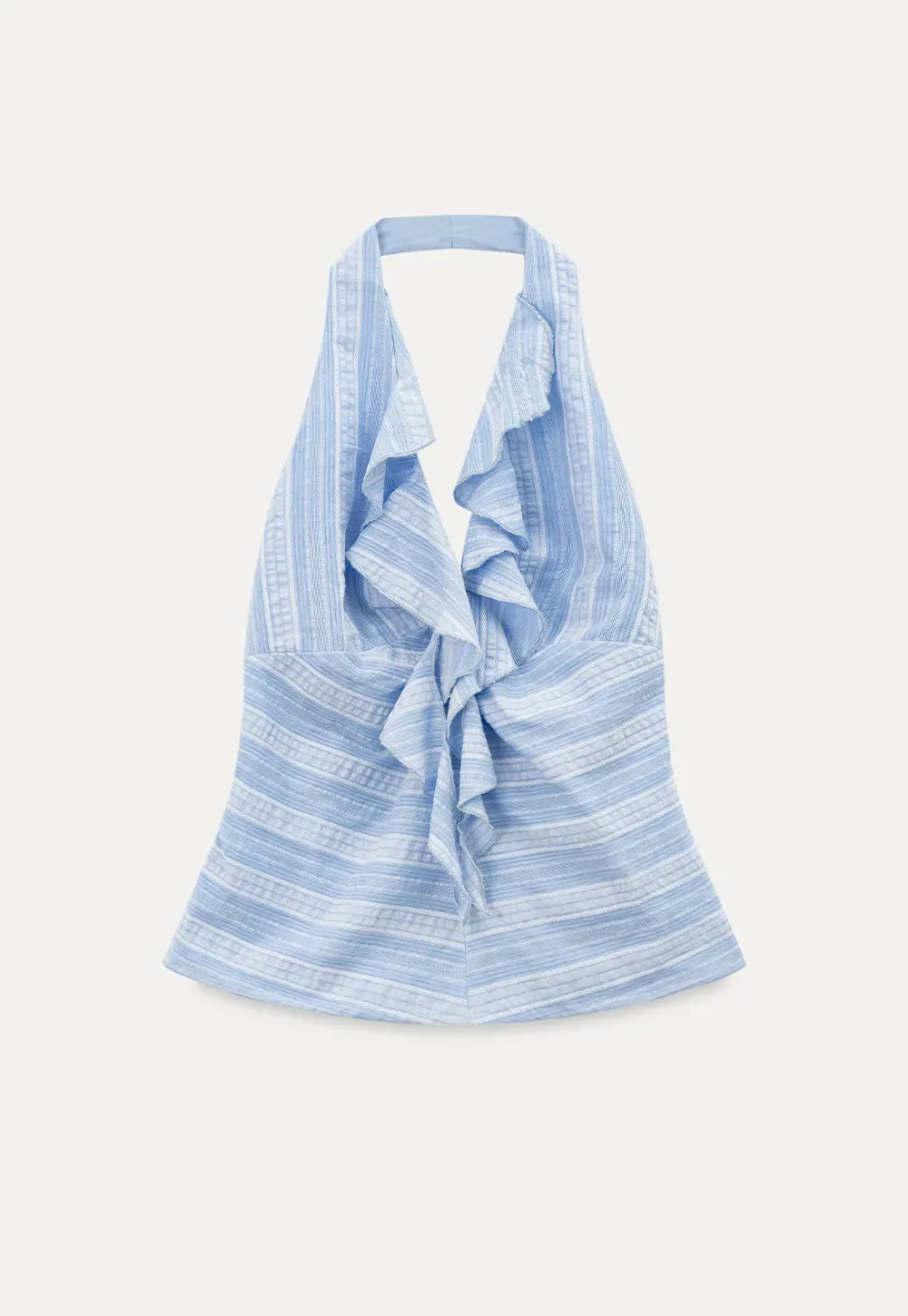 Halter Neck Top with Ruffled Detail