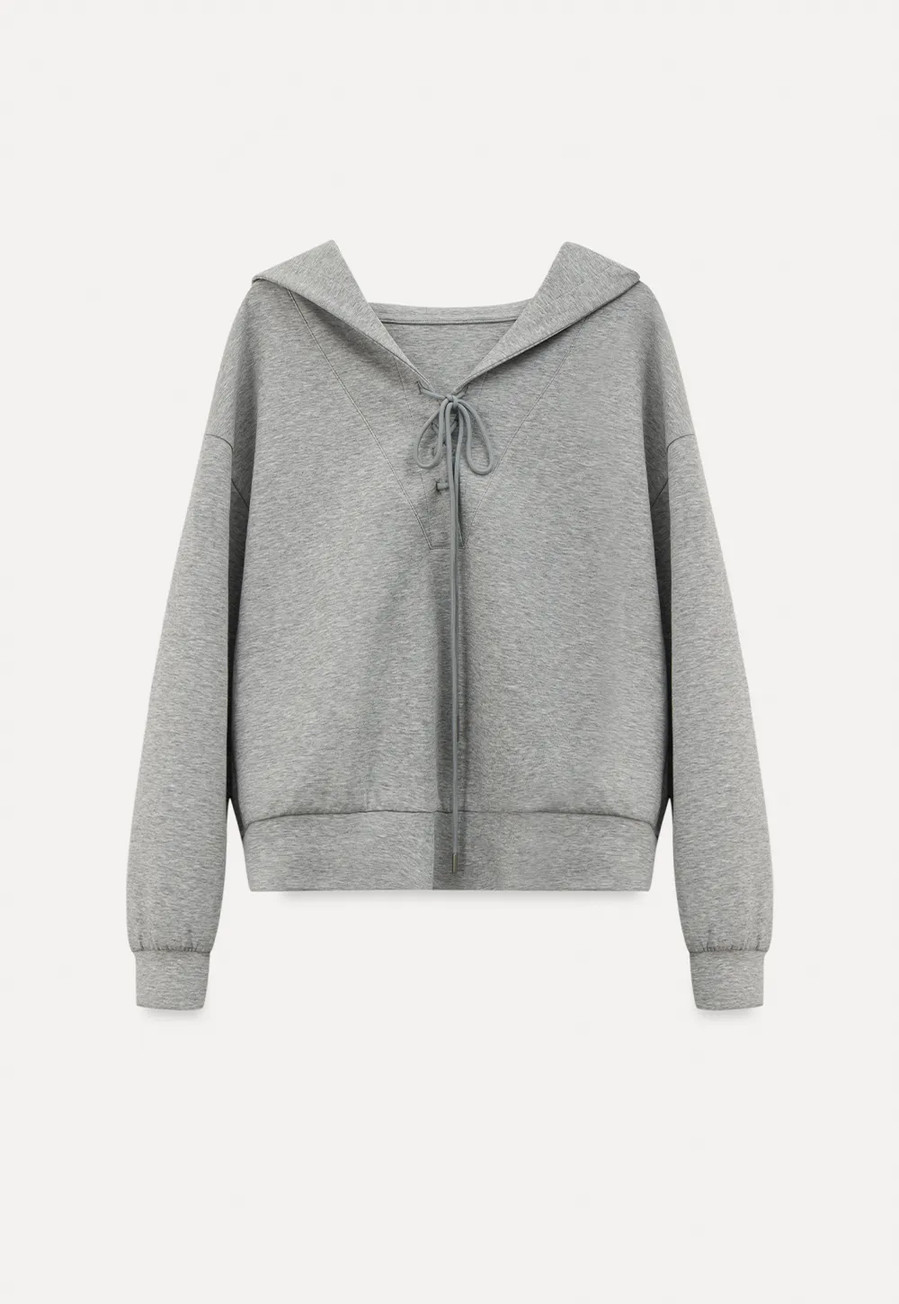 Hoodie with drawstring neckline and long sleeves