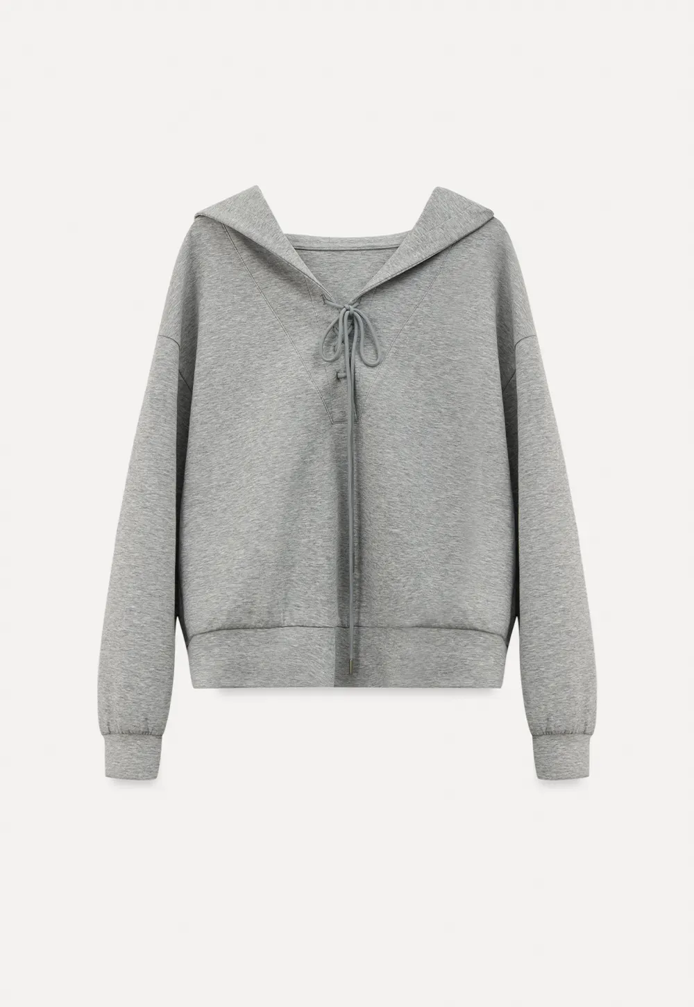Hoodie with drawstring neckline and long sleeves