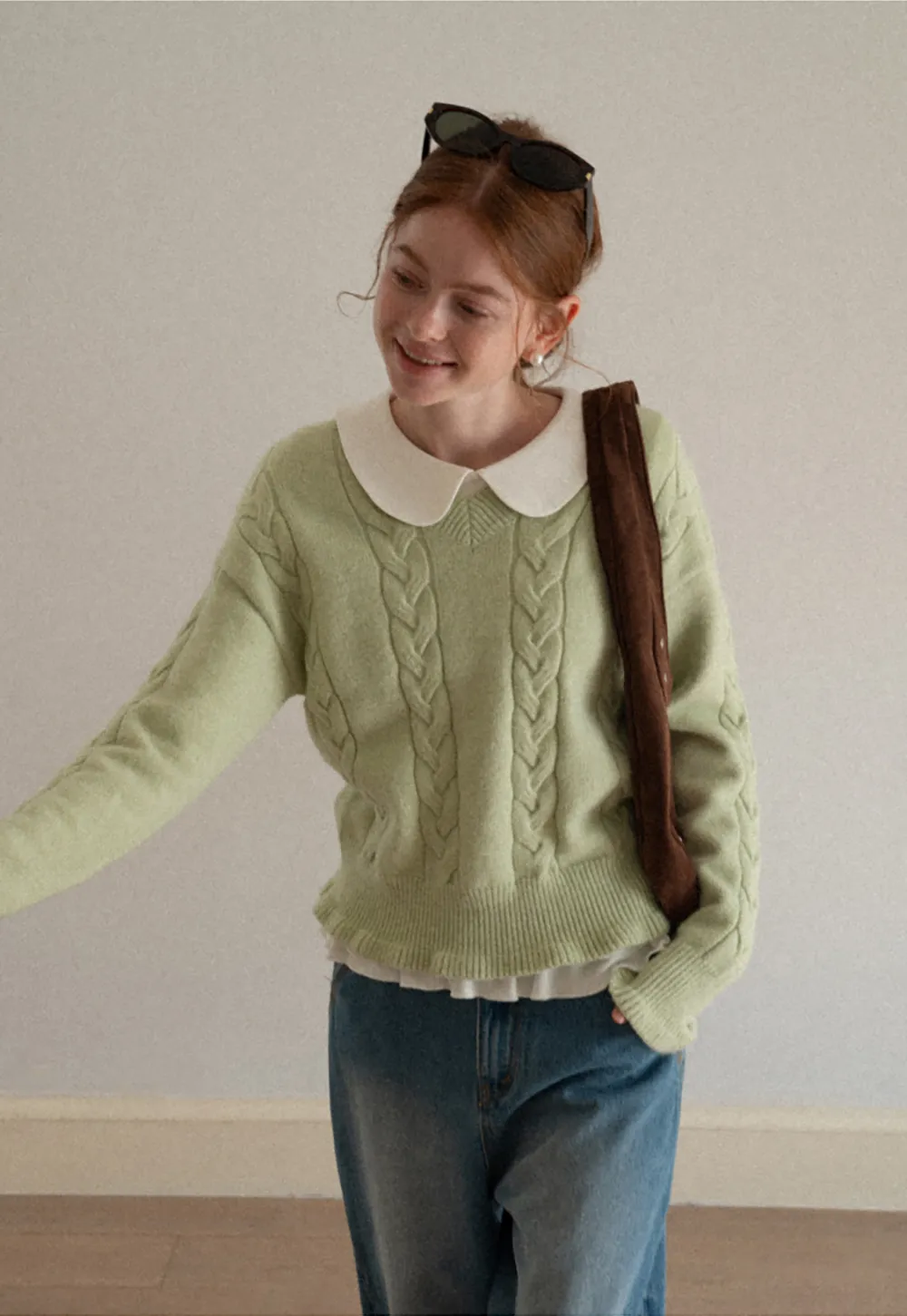 Women's Knit Sweater Round Neck Long Sleeve Casual Wear