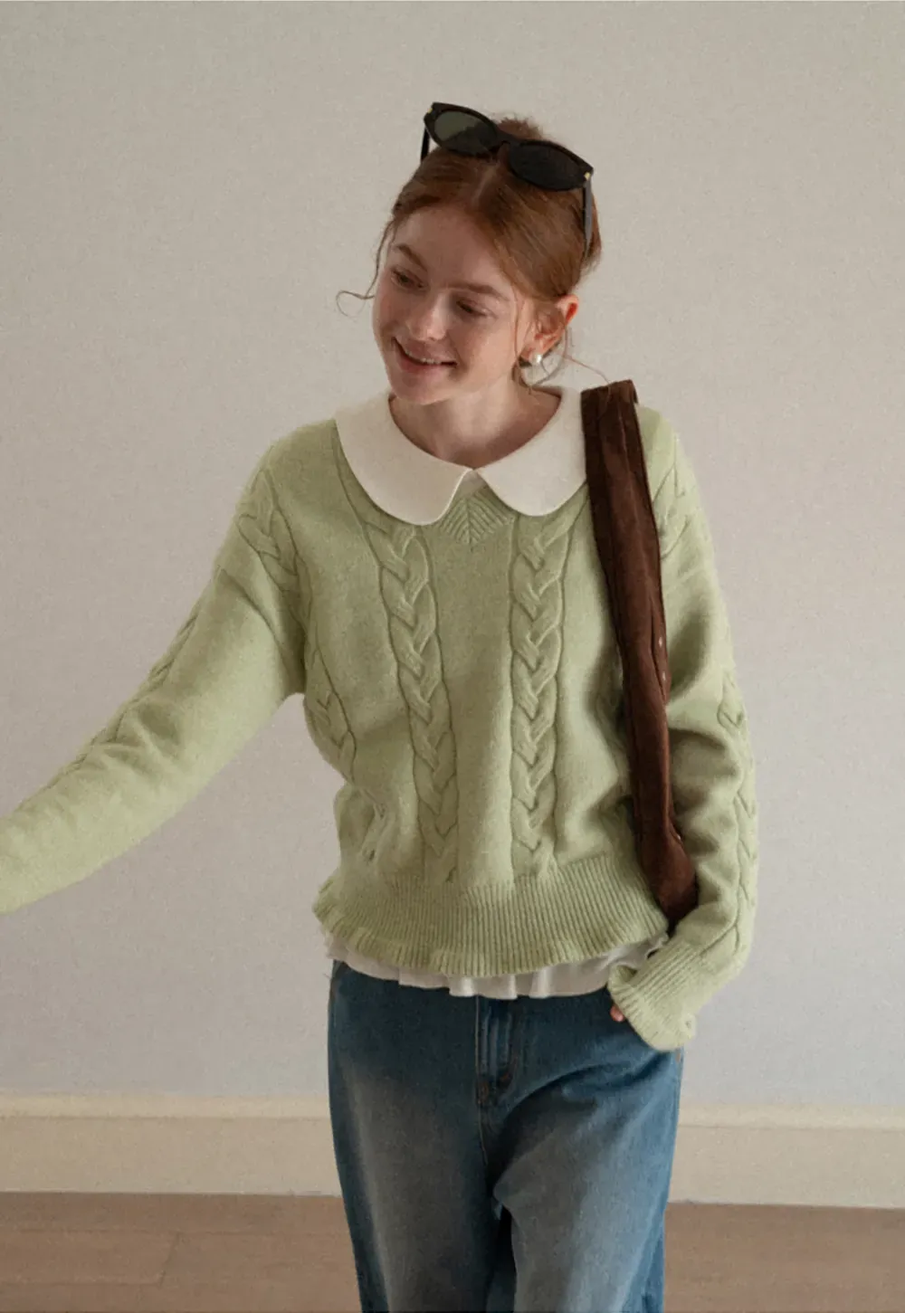 Women's Knit Sweater Round Neck Long Sleeve Casual Wear