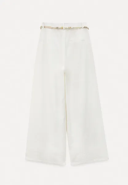 Casual Pants with Wide Legs and Pleats