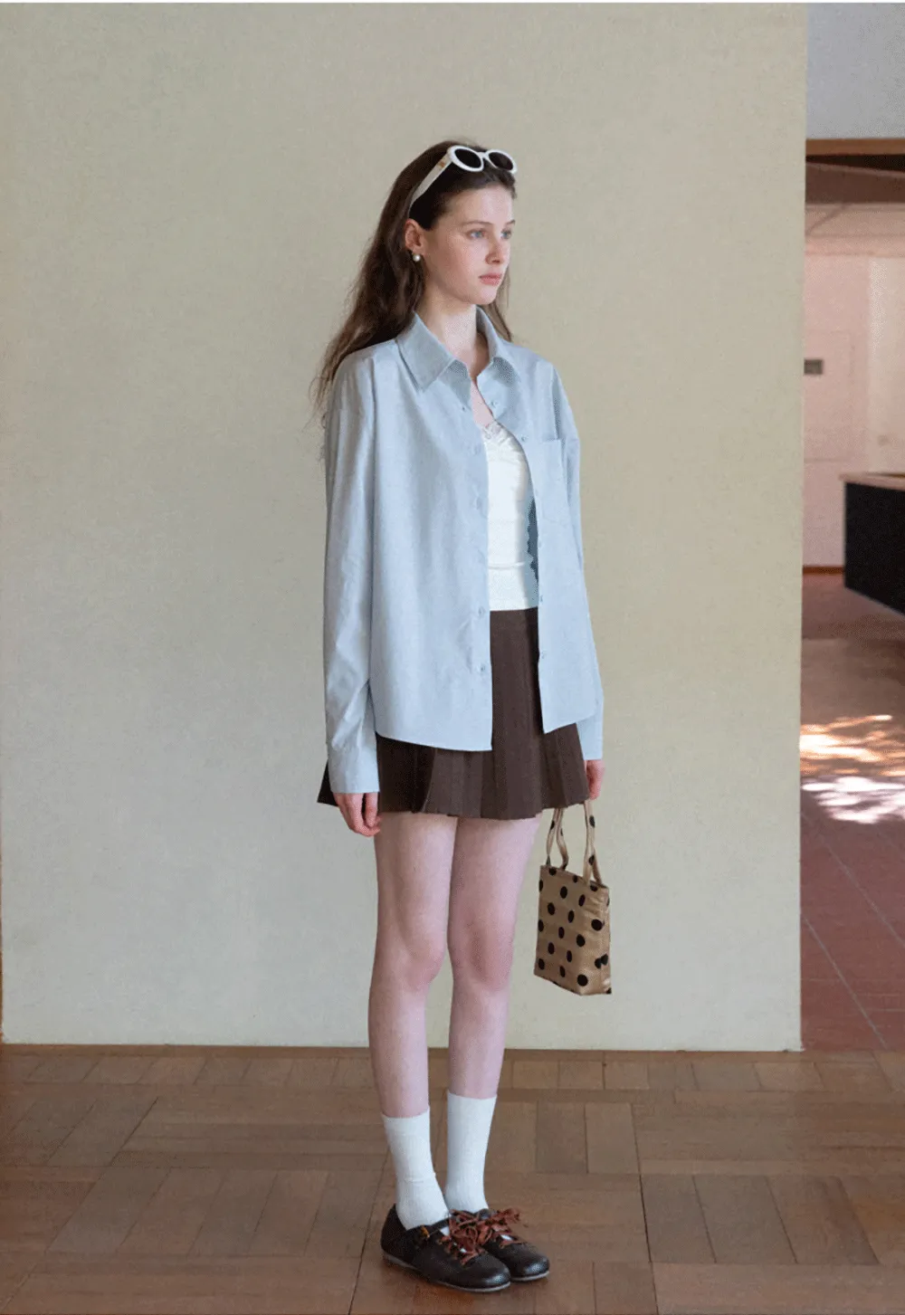 Classic button down shirt with rolled sleeves