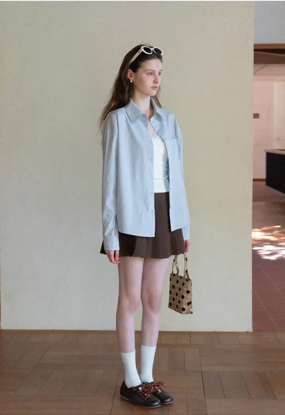 Classic button down shirt with rolled sleeves