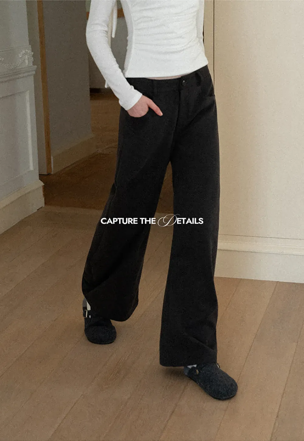 Wide leg high waist casual pants for women