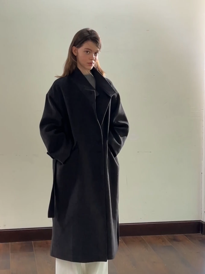 Padded Stand-Collar Wool Coat