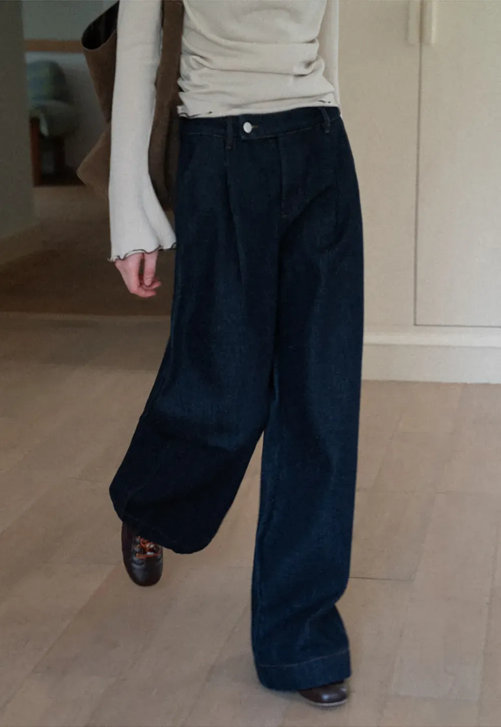 Dark Denim Wide-Leg Pants
