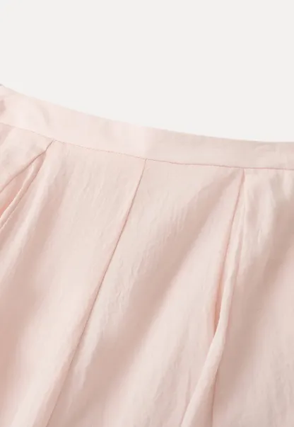 Flowy Pleated Midi Skirt with Drawstring Waist