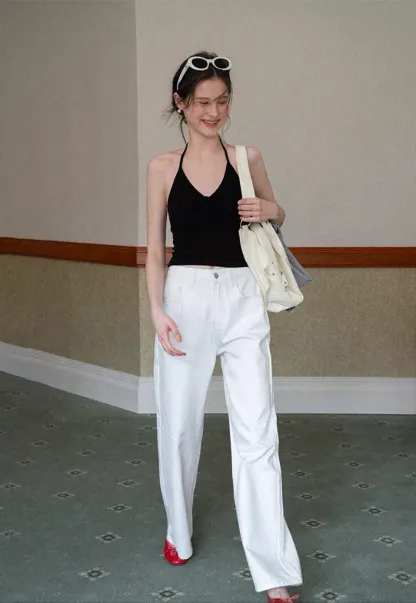 Striped cardigan with buttons and V neck tank top