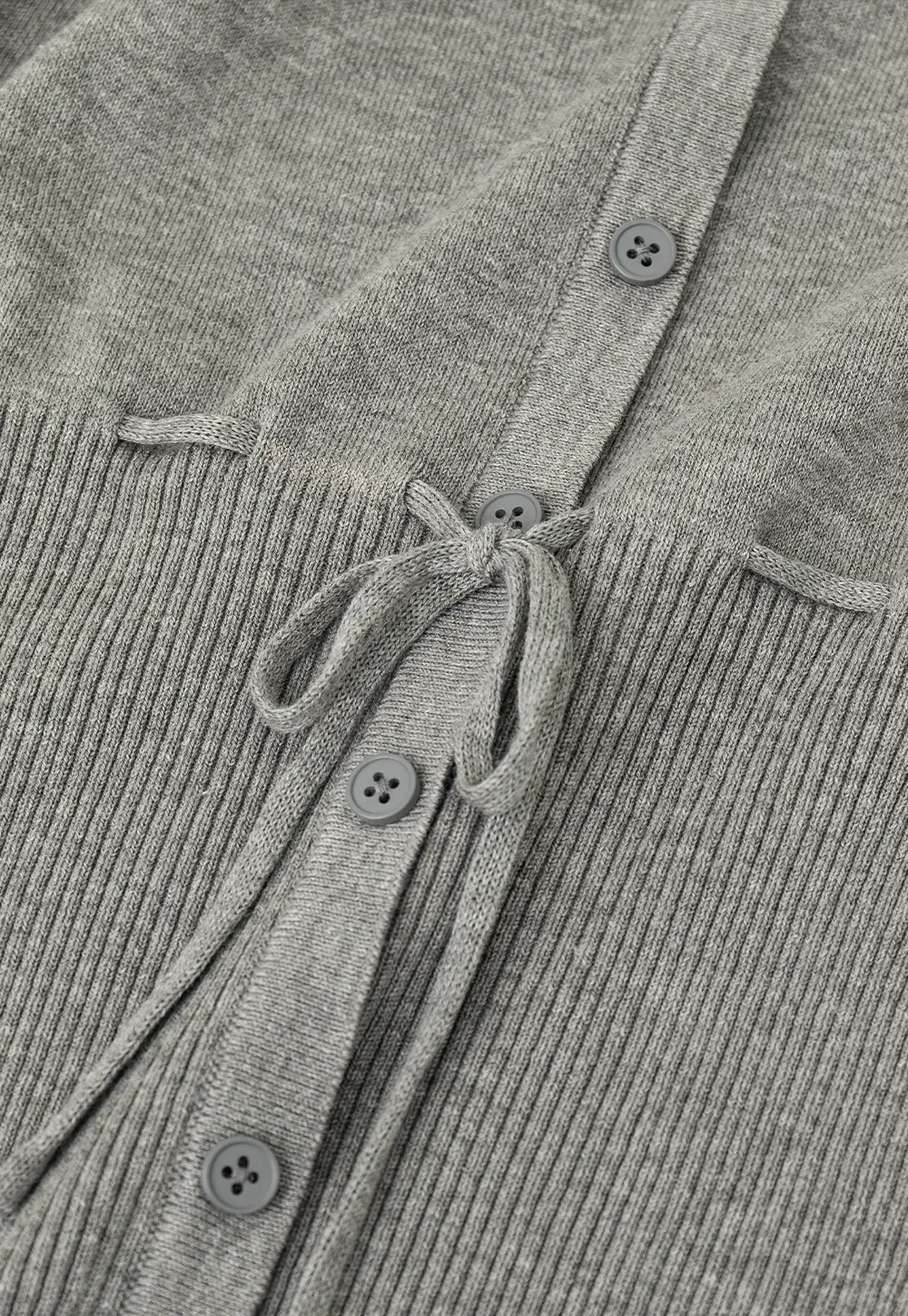 Short Sleeve Knit Cardigan with Front Buttons and Waist Tie