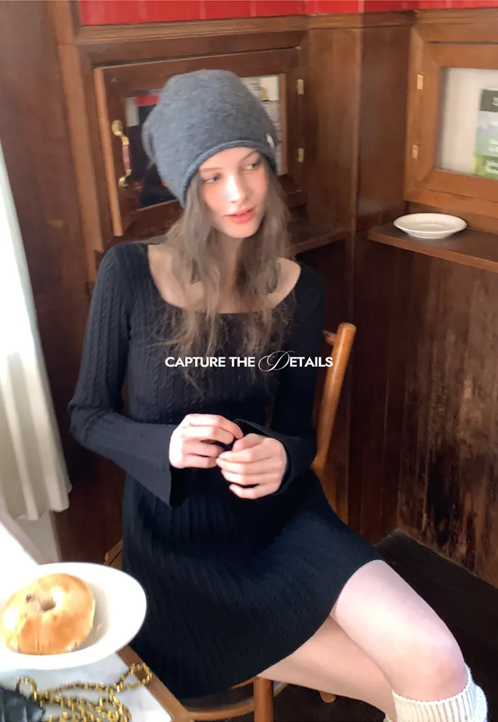 Elegant Cable Knit Flare Dress