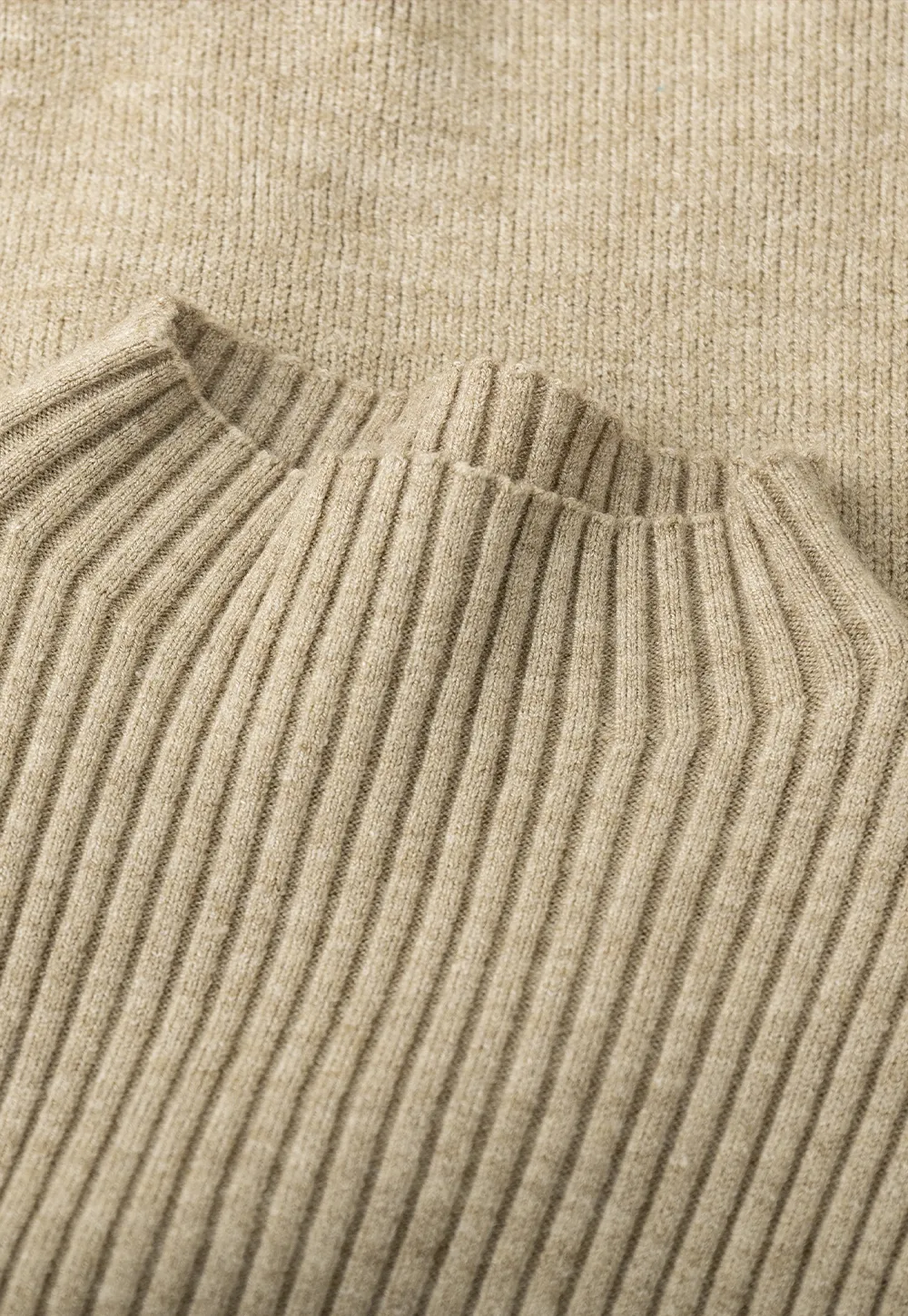 Zipper Front Knit Sweater with Wide Sleeves