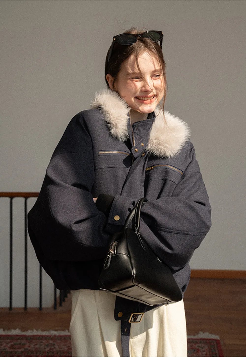 Elegant Black Lace-Trimmed Long Sleeve Top