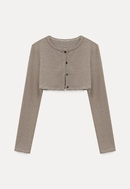 Striped cardigan with buttons and V neck tank top