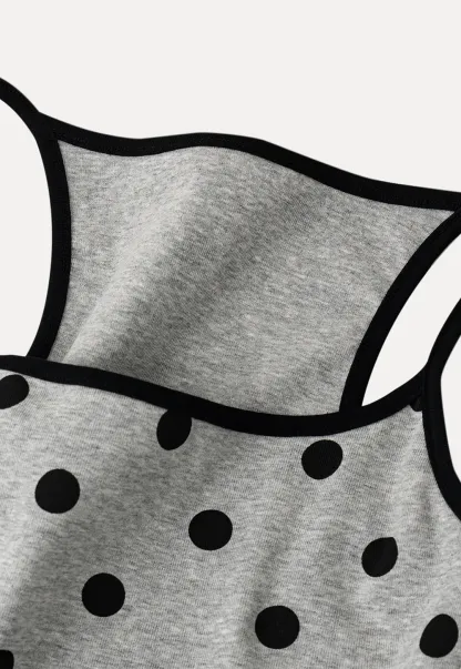 Polka Dot Tank Top with Thin Straps