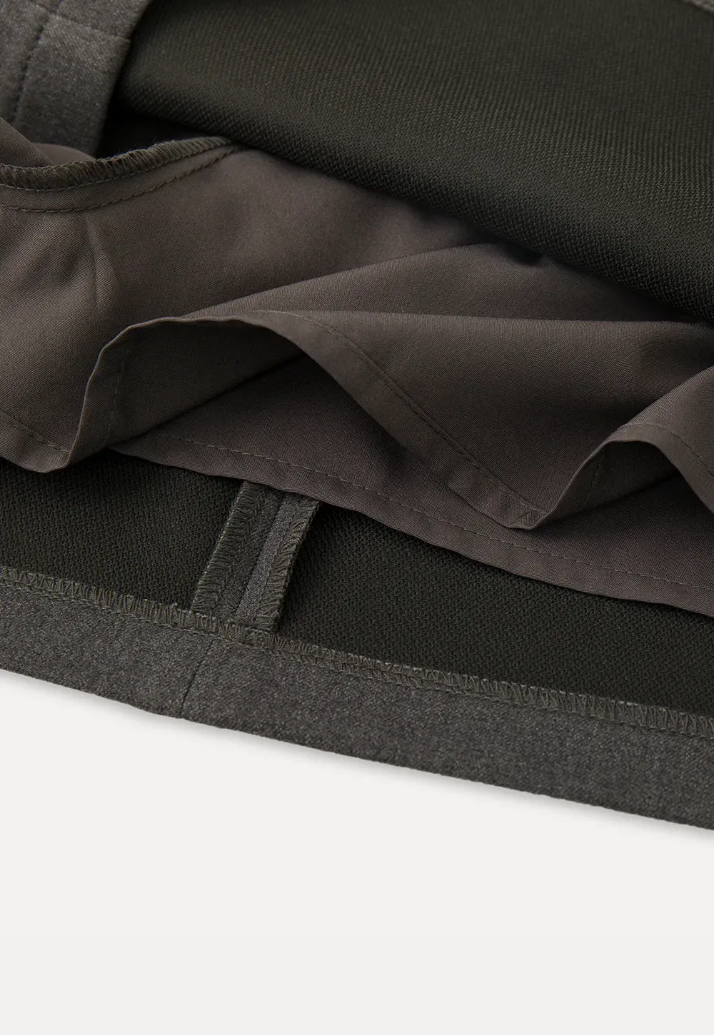 A-line mini skirt with front zipper closure