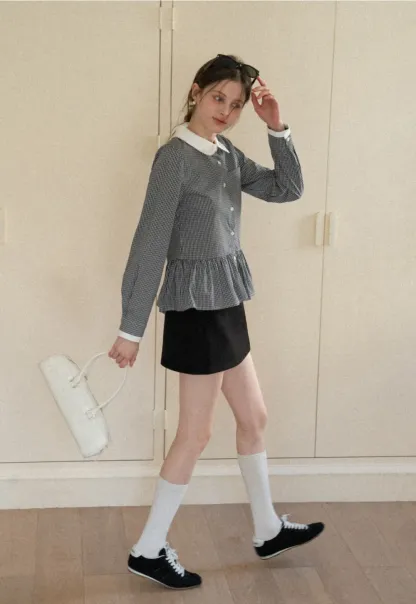 Elegant High Waist Mini Skirt with Belt Detail