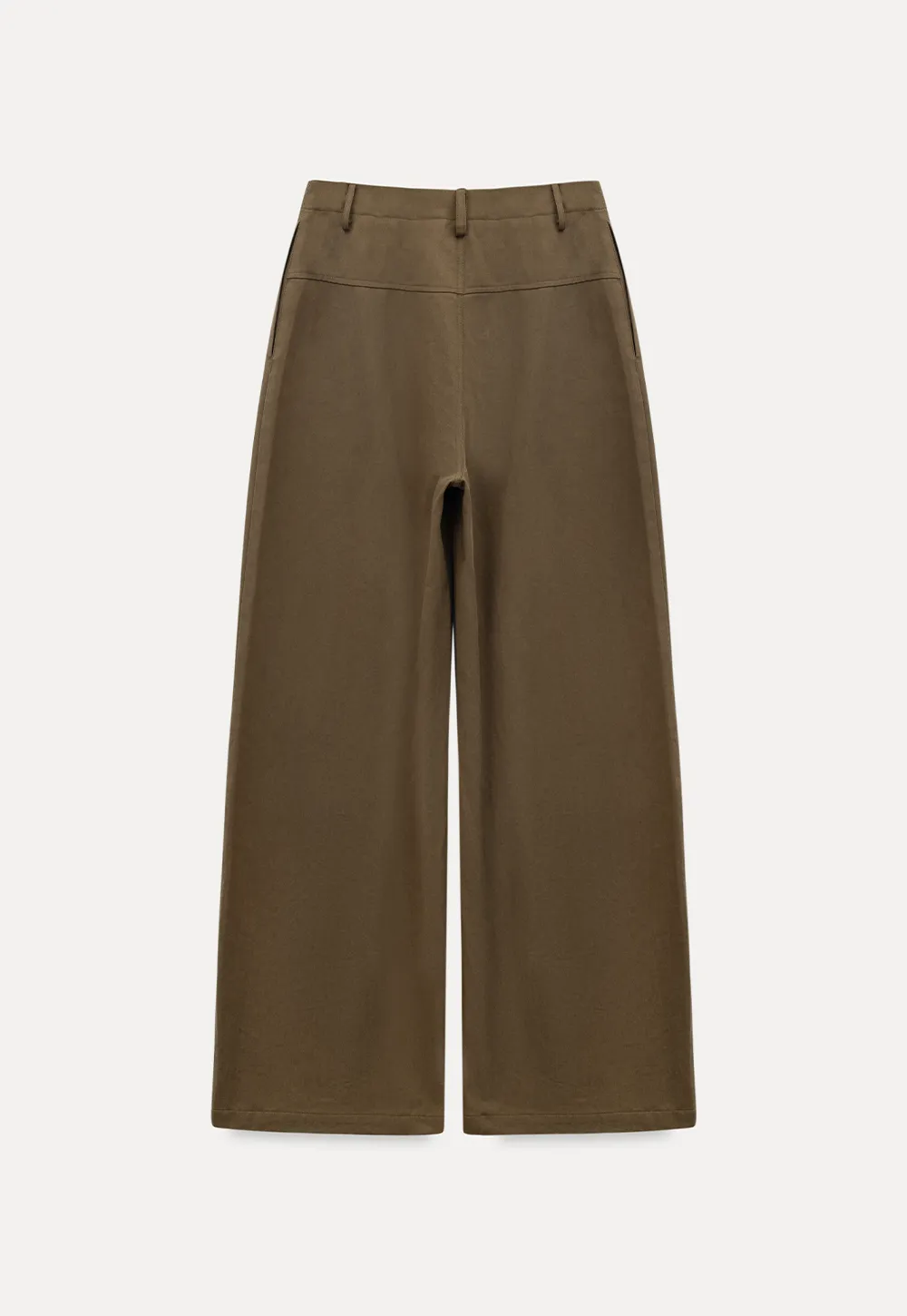 Wide leg casual pants with front pockets and relaxed fit