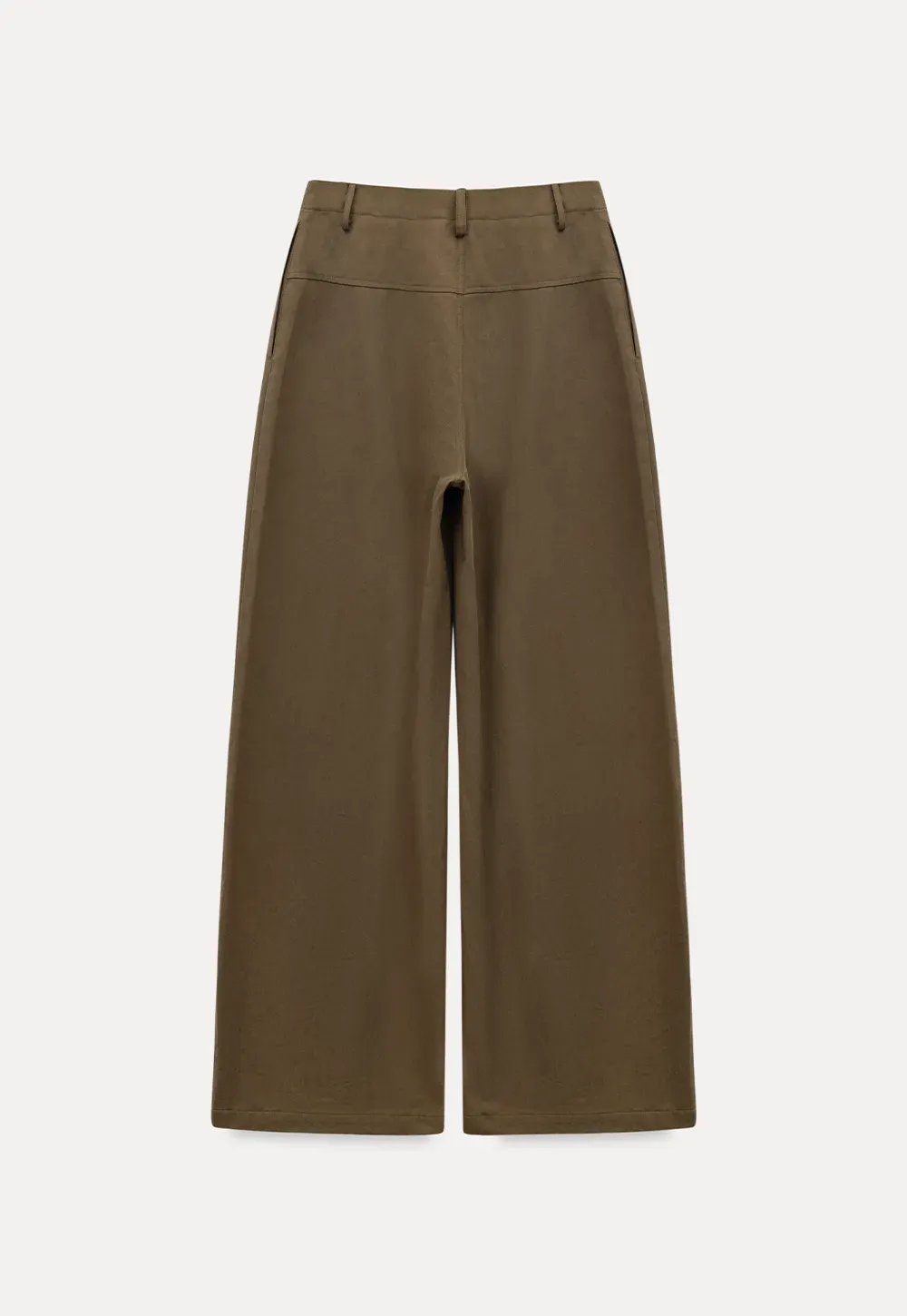 Wide leg casual pants with front pockets and relaxed fit