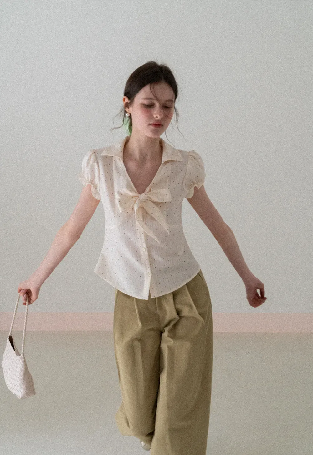 Wide Leg Pleated Casual Pants