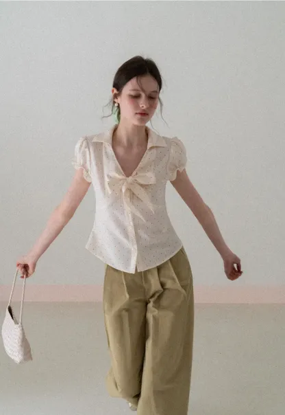 Wide Leg Pleated Casual Pants