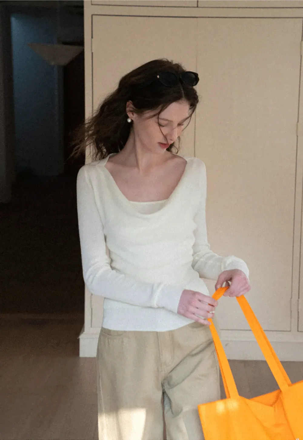 Woolen knit sweater and tank top