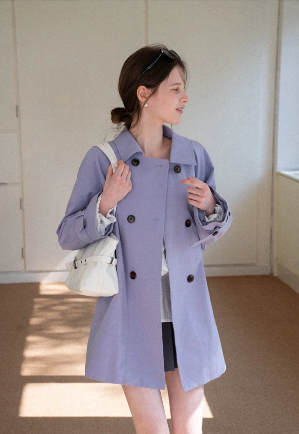 Elegant Double Breasted Short Jacket