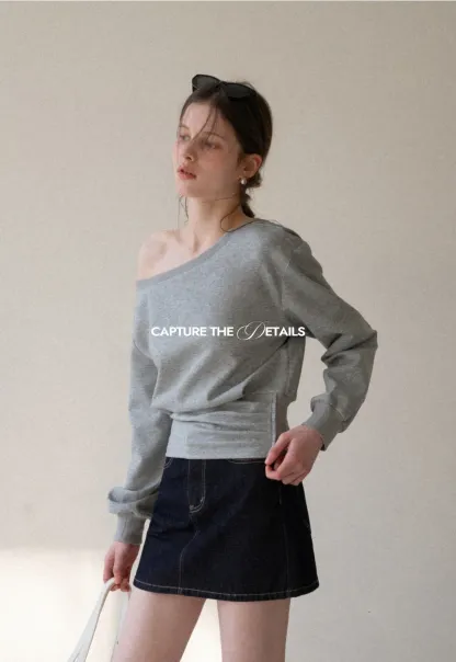 asymmetric sleeve casual sweater top