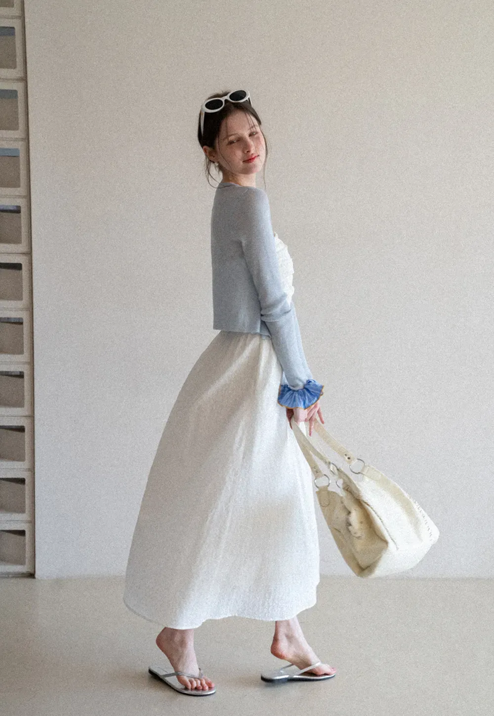 Lightweight Ribbed Knit Cardigan with Open Front