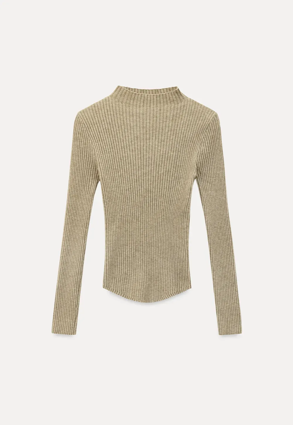 Zipper Front Knit Sweater with Wide Sleeves