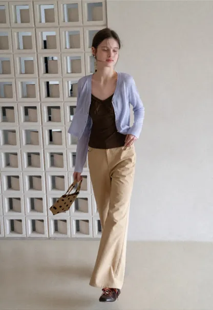 Lightweight Long Sleeve Cropped Knit Top