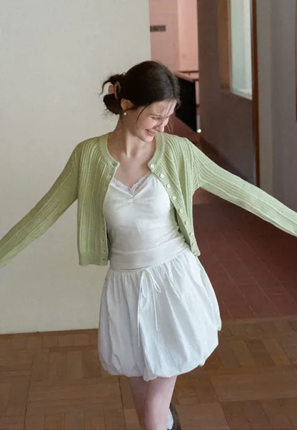 Lace Trimmed V Neck Camisole with Ruched Detail