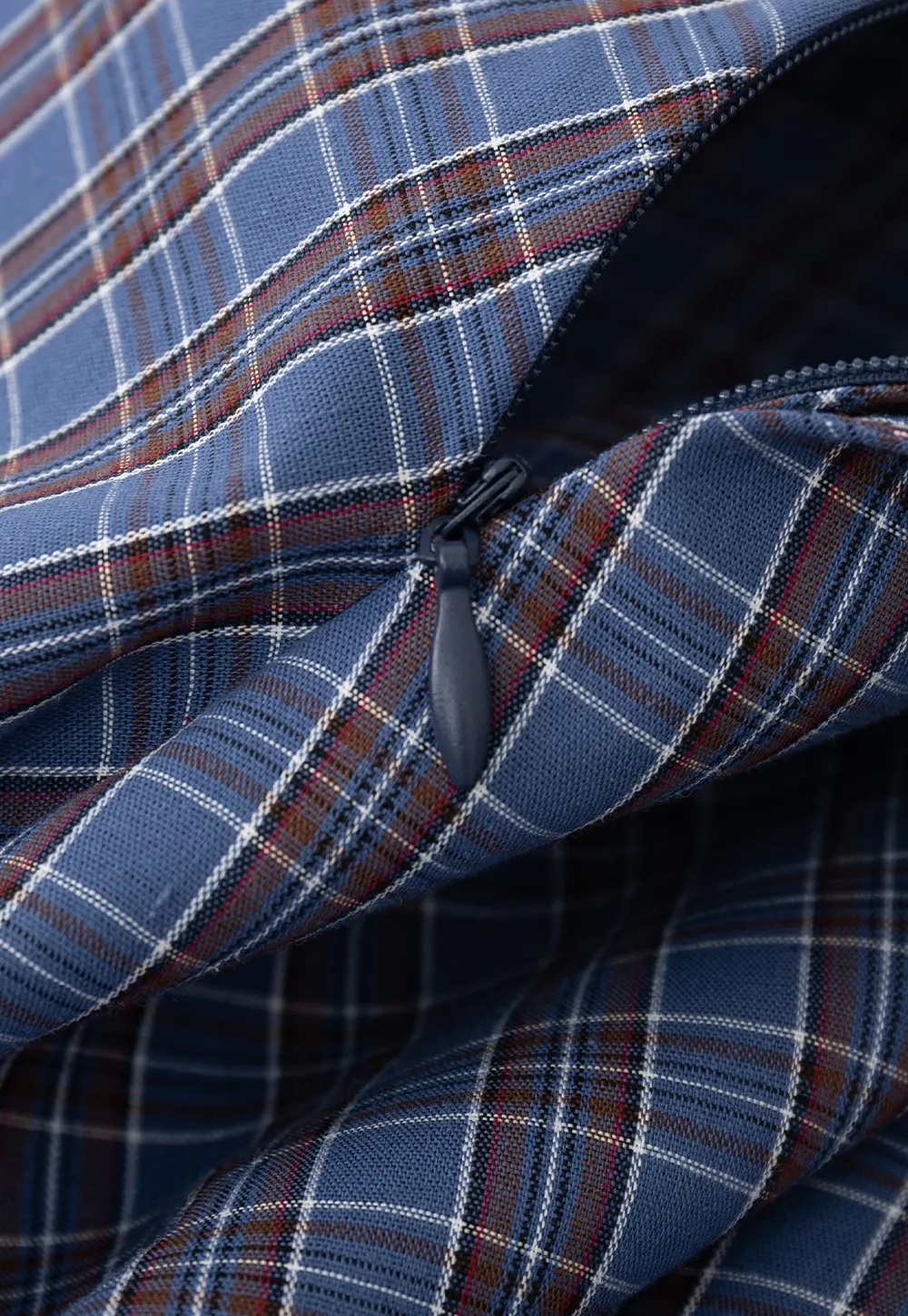 Plaid A-line Midi Skirt