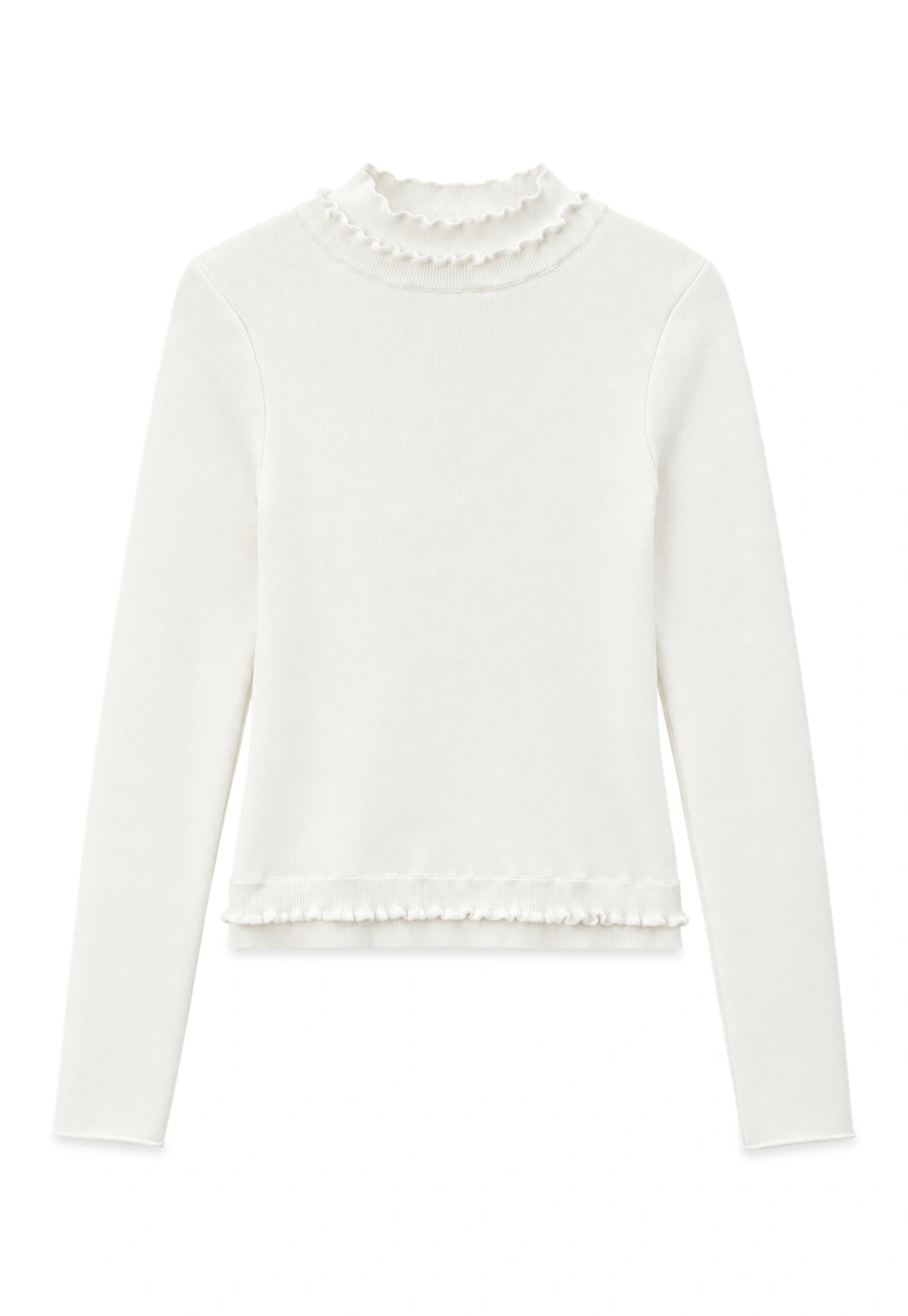 High Neck Ribbed Knit Sweater