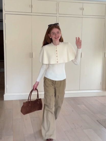 Wide leg utility pants with back pockets and side seams