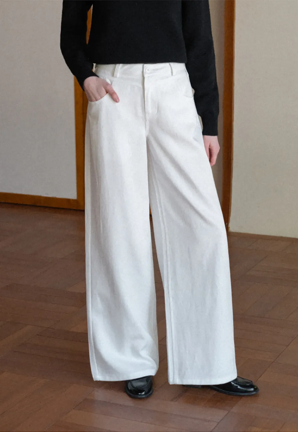 Wide Leg Casual Pants with Front Pockets