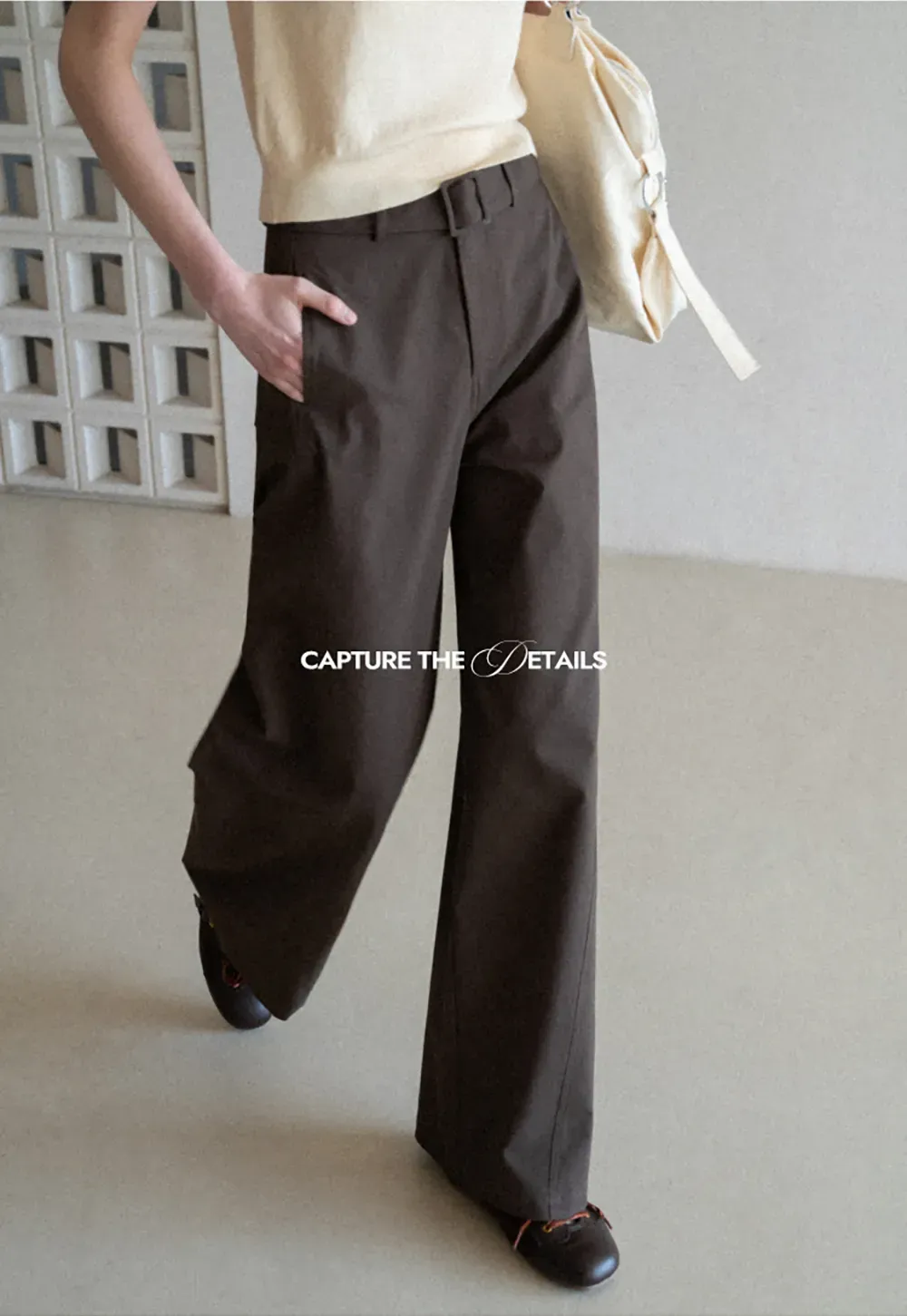 Wide Leg Casual Pants with Belted Waist